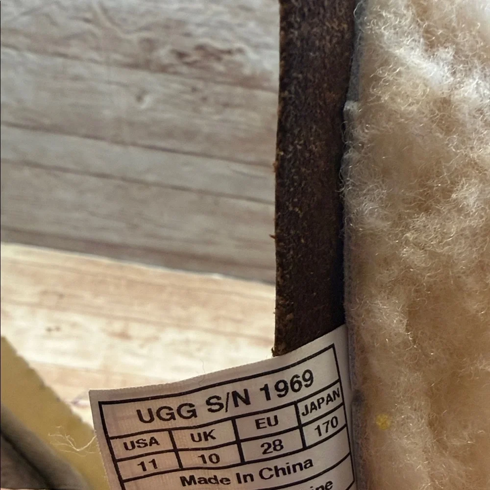 UGG Brown Leather Boots with Silver Buckle